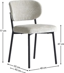 Moderne Eetkamerstoel Beige Stof