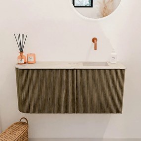 Mondiaz Joya DLux 90cm toiletmeubel ronding links dusk met wastafel faye rechts zonder kraangat frappe