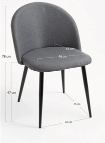 Stoel Black Vint Stof