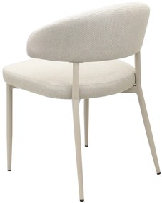 IRIS Beige (stof Basel 24) / grijs-beige frame (kashmir) – MODERNE GESTOFFEERDE STOEL VOOR WOONKAMER/EETKAMER BOHO