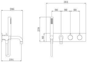 Mueller Stylo inbouw badthermostaat 2-knops