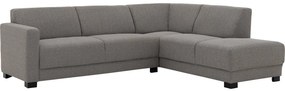 Goossens Bank My Style grijs, stof, 2,5-zits, stijlvol landelijk met ligelement rechts
