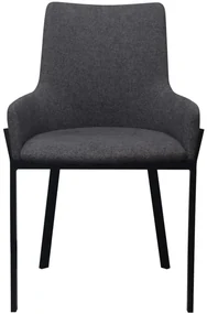 vidaXL Eetkamerstoelen 4 st stof donkergrijs
