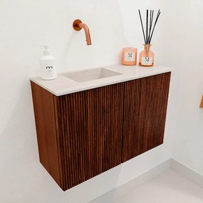 Mondiaz Joya DLux 60cm toiletmeubel ruby met wastafel faye links zonder kraangat meli