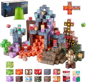 VEVOR Magnetische Bouwstenen, 150-delige Donkere Kasteelset, Magnetische Blokken, STEM Montessori Speelgoed als Kerst- & Verjaardagscadeau, Constructiestapelspeelgoed, Vanaf 3 jaar
