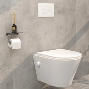 Mueller Afesta randloos toiletpot met bidetsproeier warm/koud en platte softclose zitting wit mat