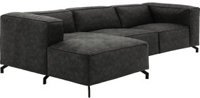 Goossens Bank Calvin grijs, micro leer, 3-zits, modern design