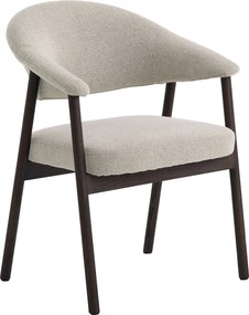 GARDA beige mélange (stof Lake 120) / eiken dark espresso - GESTOFFEERDE STOEL VOOR WOONKAMER/EETKAMER