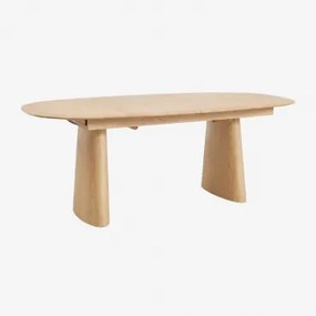Uitschuifbare Ovale Eettafel Van Mdf En Essenfineer Nuveta Natuurlijk Hout & 220-280x110 Cm - Sklum
