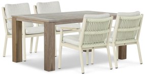 Tuinset 4 personen 165 cm Aluminium/rope Grijs Coco Sevilla/Brighton