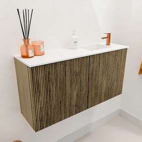 Mondiaz Joya 80cm toiletmeubel dusk met wastafel faye rechts 1 kraangat talc