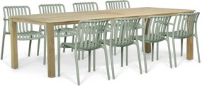 Tuinset 8 personen 300 cm Kunststof Groen Domani Furniture Alba/Weston