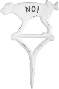 Esschert Design hondenbordje plassen"No!"wit - LxBxH: 20,5x1,2x31,5cm