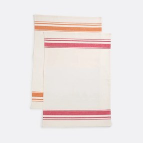 Set van 2 gestreepte katoenen theedoeken, Barjac