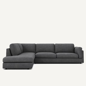 Katoenen en linnen hoekbank met longchair, César