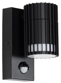 Design buiten wandlamp zwart met bewegingssensor IP44 - Boris