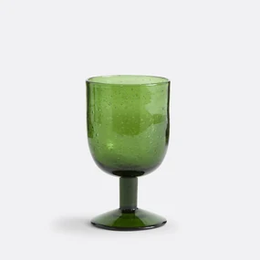 Set van 6 glazen op voet in bubbelglas, Faraji