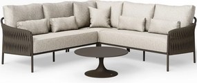 Fiavè hoek loungeset 4 delig Bronze | Clouded rope | Pebble desert bouclé SUNS