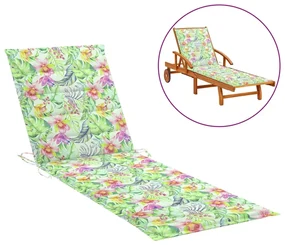vidaXL Ligbedkussen bladpatroon 200x70x3 cm stof