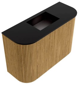 Mondiaz Joya 65cm toiletmeubel ronding links/rechts oak met wastafel faye midden zonder kraangat urban