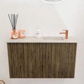 Mondiaz Joya DLux 70cm toiletmeubel dusk met wastafel faye rechts 1 kraangat ostra