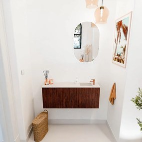 Mondiaz Joya DLux 100cm toiletmeubel ruby met wastafel faye rechts 1 kraangat meli