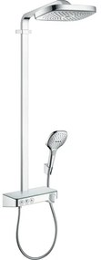 Hansgrohe Raindance Select E300 showerpipe: met Showertablet 300 opbouwkraan thermostatisch met handdouche 3jet en hoofddouche 3jet chroom 27127000