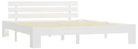 vidaXL Bedframe massief grenenhout wit 160x200 cm