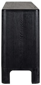 Zwart 4-deurs Dressoir - 200x46.5x86cm.