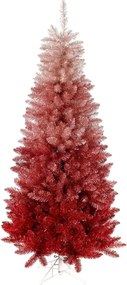 Vegas Red Pink kunstkerstboom - 213 cm - ombre roze/rood - Diameter 91 cm - 981 tips - metalen voet