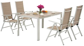 Verona polywood aluminium tuinset voor 4 personen Garden Point beige