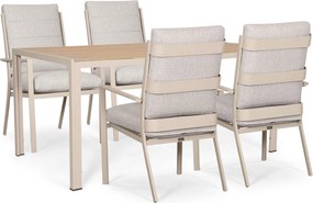 Tuinset 4 personen 150 cm Aluminium Zand/Beige Lifestyle Garden Furniture Lecce/Creta