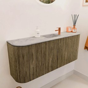 Mondiaz Joya DLux 105cm toiletmeubel ronding links/rechts dusk met wastafel faye midden 1 kraangat glace