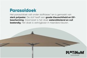 Platinum Riva stokparasol 2,5x2,5 m. - Wit