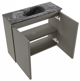 Mondiaz Ture DLux toiletmeubel 60cm smoke met wastafel lava midden zonder kraangat