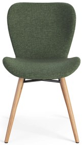 ALTEA Groen (stof Rio 140)/poten natuur eiken – MODERNE STOEL VOOR WOONKAMER/EETKAMER/KEUKEN/KANTOOR