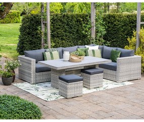 Garden Impressions Tennessee lounge dining set rechts 5-delig vintage willow - texfiber