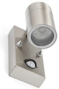 Buitenwandlamp staal IP44 met bewegingssensor - Solo