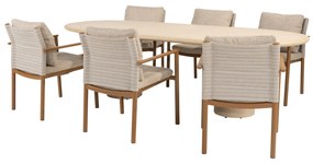 Hampton Safina dining tuinset 240x105xH75 cm 7 delig mortex amber 4 Seasons Outdoor