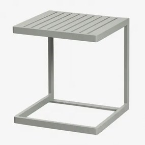 Vierkante Bijzettafel Voor Tuin 40x40 Cm In Aluminium Dulem Groen – Khaki - Sklum
