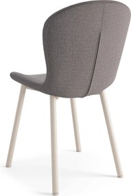FIORA Lichtgrijs taupe (stof Basel 34) / beige frame - MODERNE GESTOFFEERDE STOEL VOOR WOONKAMER/EETKAMER LOFT