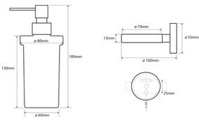 Sapho X-Round zeepdispenser 230ml wit