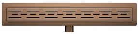 Mueller Bronzo douchegoot met flens 100x7cm geborsteld brons koper