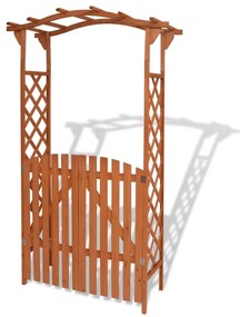 Tuinboog met poort massief hout 120x60x205 cm