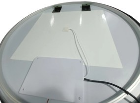 Set van 2 Saniclear Circle Black ronde spiegel met LED verlichting 80cm incl. spiegelverwarming mat zwart