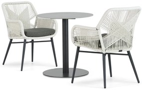 Bistroset 2 personen 70 cm Aluminium/wicker Wit Lifestyle Garden Furniture Advance/Como