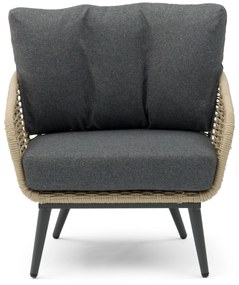 Stoel en Bank Loungeset 5 personen Aluminium/rope Grijs  Coco Vinci/Ronda