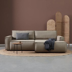 Beige Slaapbank Chaise Longue Rechts