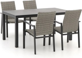 Diningset Manifesto | 4 personen aluminium | Tuinset stapelbaar | 5-delig | Kees Smit Tuinmeubelen