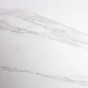 Ovale Eettafel Eiken En Wit Marmer - 200 X 90cm.